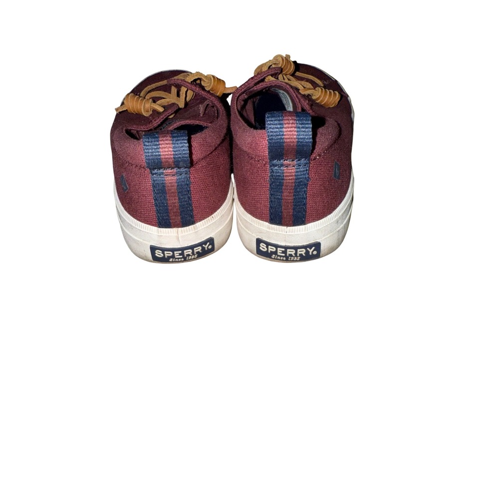 Sperry Crest Vibe Sneakers Burgundy Canvas Coastal Preppy Women's - Picture 6 of 6